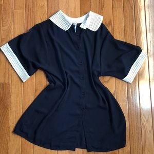 Bowling-style button down blouse